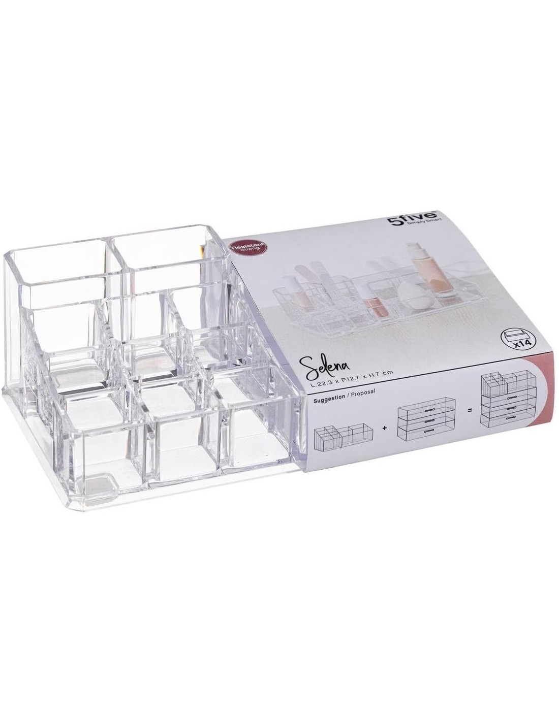 Organizer Selena 14 scomparti acrilico trasparente | Shopincasa
