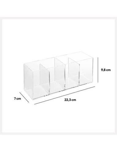 5five Organizer Selena 4 scomparti trasparente – Da scrivania | Shopincasa