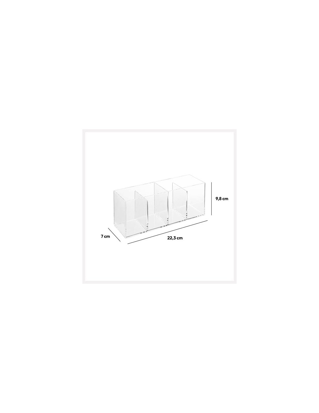 5five Organizer Selena 4 scomparti trasparente – Da scrivania | Shopincasa