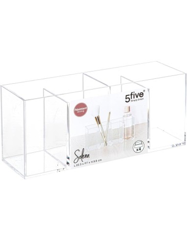 5five Organizer Selena 4 scomparti trasparente – Da scrivania | Shopincasa