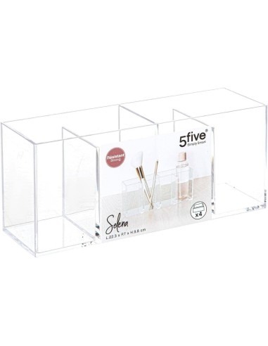 5five Organizer Selena 4 scomparti trasparente – Da scrivania | Shopincasa