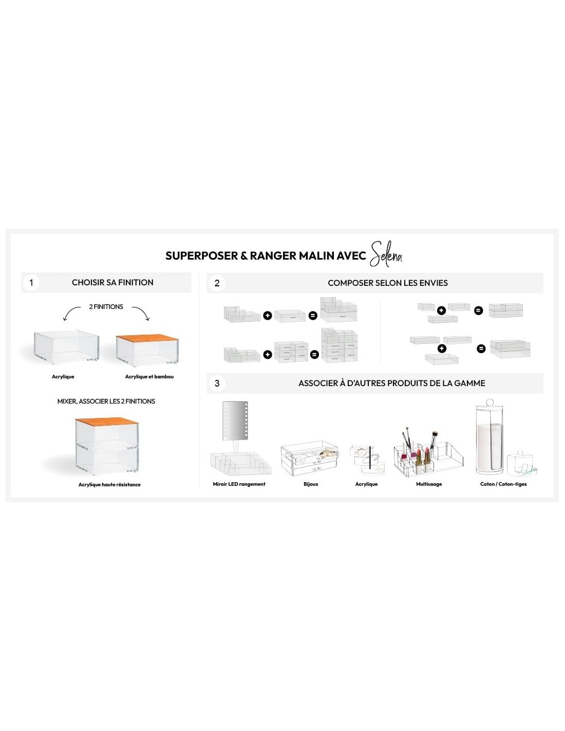 5five Organizer Selena 4 scomparti trasparente – Da scrivania | Shopincasa