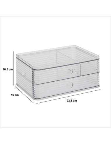 5five Organizzatore per cassetti Plastor trasparente 23,3 x 10,5 cm | Shopincasa