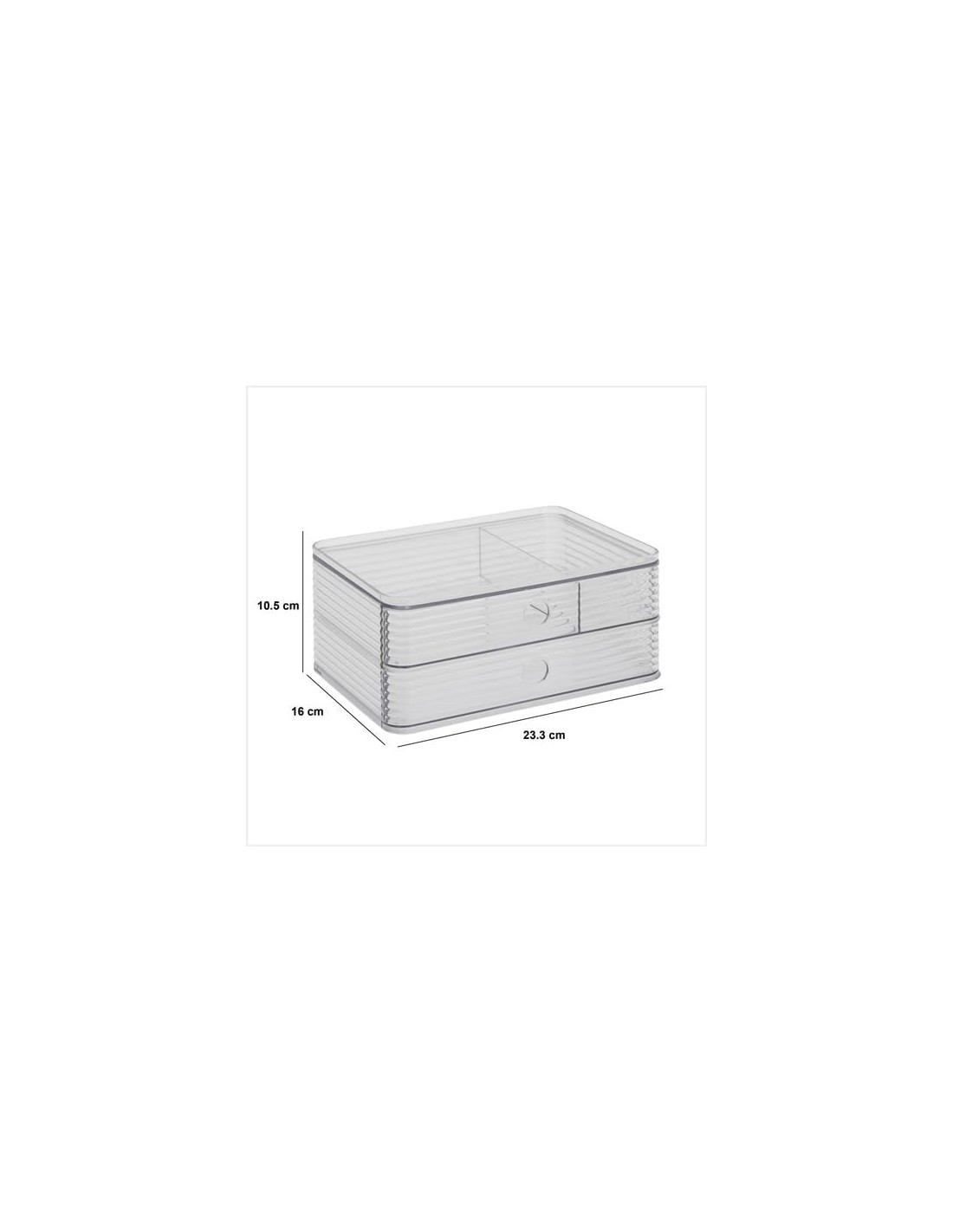 5five Organizzatore per cassetti Plastor trasparente 23,3 x 10,5 cm | Shopincasa