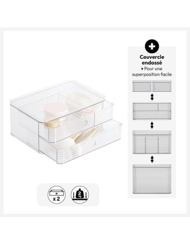 5five Organizzatore per cassetti Plastor trasparente 23,3 x 10,5 cm | Shopincasa