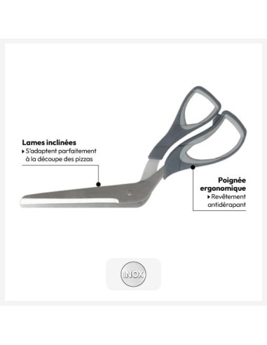 5five Forbici per pizza 8,7 x 27 cm – Manico ergonomico grigio | Shopincasa