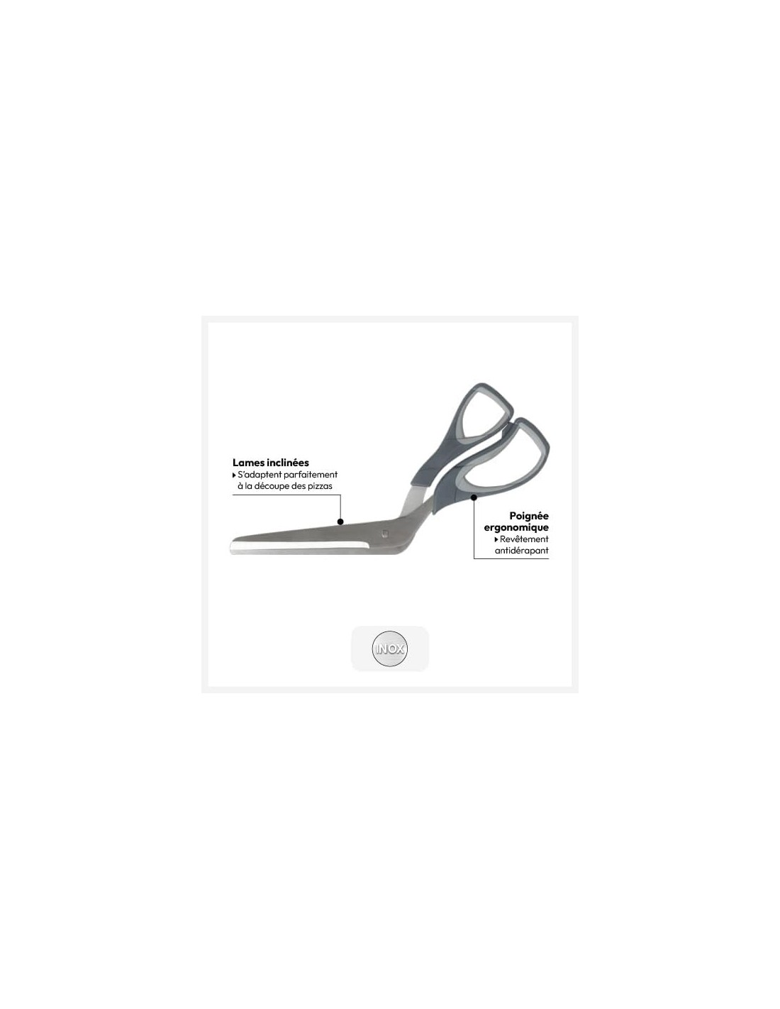 5five Forbici per pizza 8,7 x 27 cm – Manico ergonomico grigio | Shopincasa
