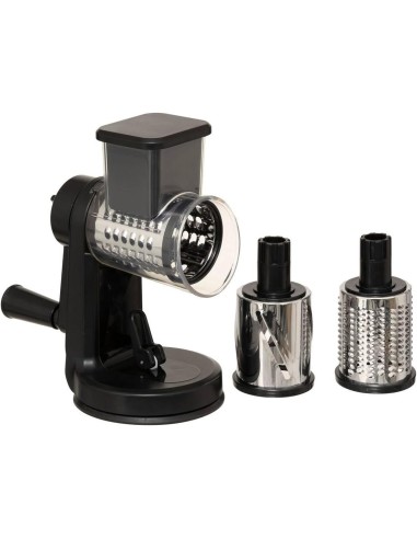 Grattugia con manovella 3 lame Silver Pro nero | Shopincasa
