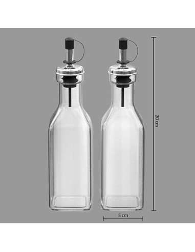 Set bottiglie olio e aceto 0,16 L in vetro | Shopincasa