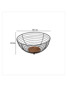 5five Cesto di frutta 28 cm in acciaio e acacia | Shopincasa 2