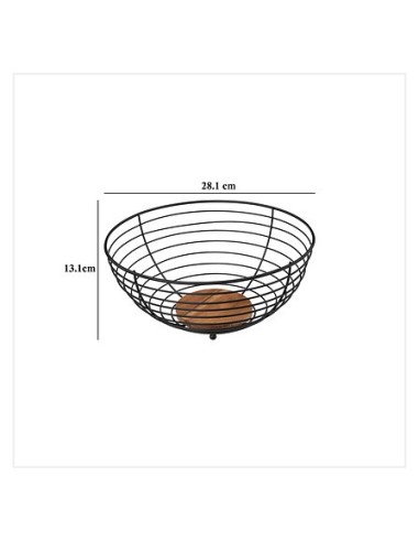 5five Cesto di frutta 28 cm in acciaio e acacia | Shopincasa
