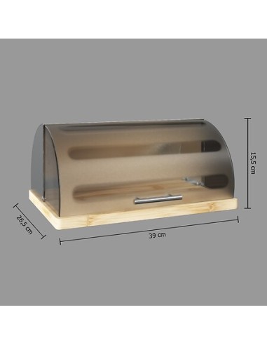 Scatola porta pane Cranberry in acciaio inox, PS e bambù | Shopincasa