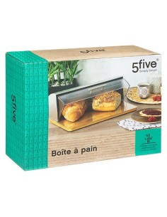 Scatola porta pane Cranberry in acciaio inox, PS e bambù | Shopincasa