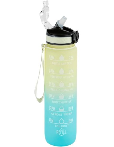 Bottiglia sportiva 1 L con cannuccia PETG – Colori assortiti | Shopincasa
