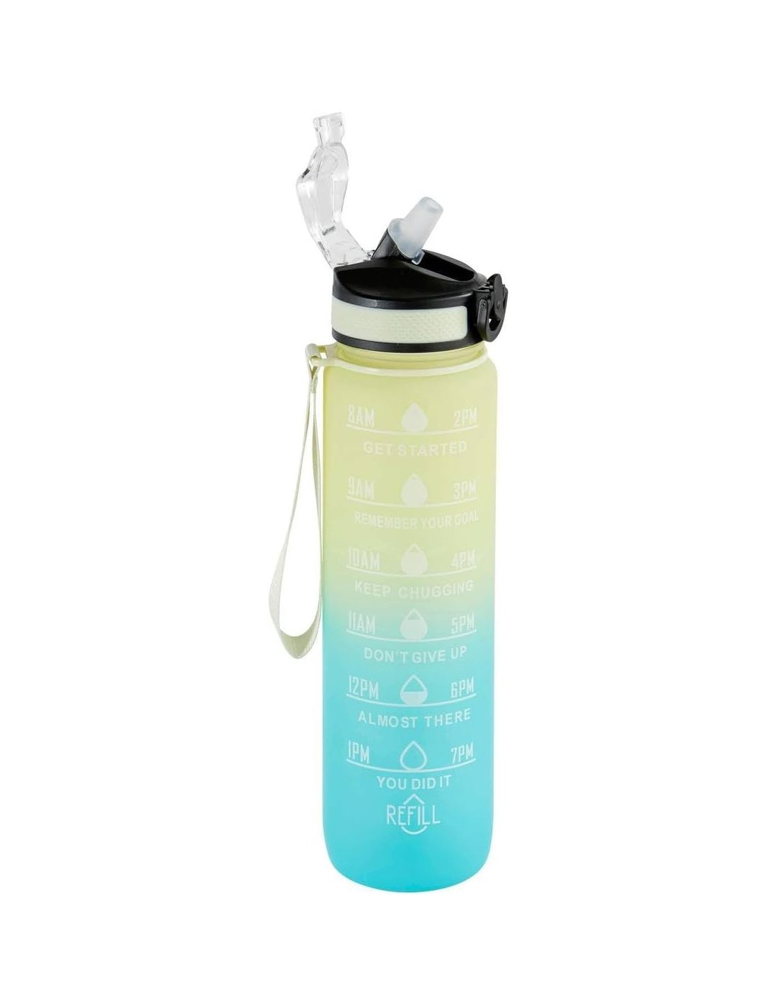 Bottiglia sportiva 1 L con cannuccia PETG – Colori assortiti | Shopincasa