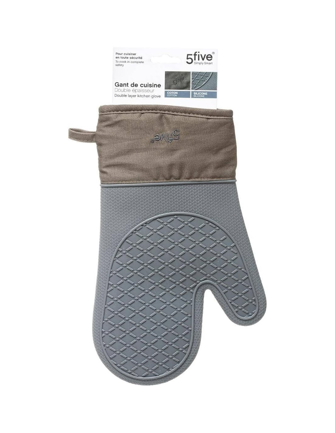 5five – Guanto da Cucina in Silicone e Cotone, Grigio | Shopincasa.it