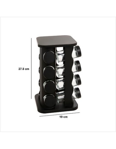 Portaspezie Rotante con 12 Barattoli – Nero | Shopincasa.it