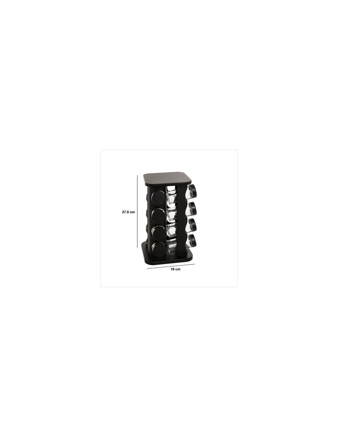Portaspezie Rotante con 12 Barattoli – Nero | Shopincasa.it