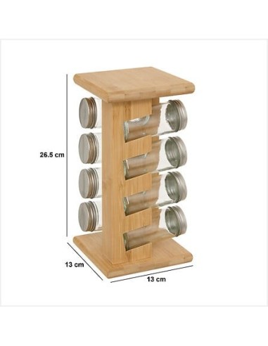 5five – Portaspezie per 8 Barattoli in Bambù | Shopincasa.it