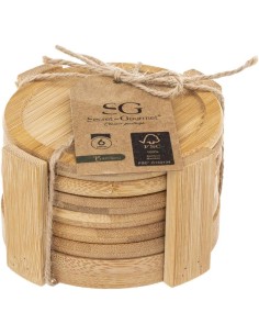 ACCESSORI VARI: vendita online SET 6 SOTTOBICCHIERI 160726 CON STAND BAMBOO in offerta 2