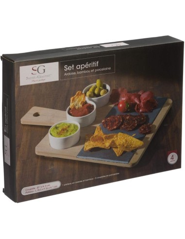 Set Aperitivo 4 Pezzi in Ardesia e Bambù | Shopincasa.it