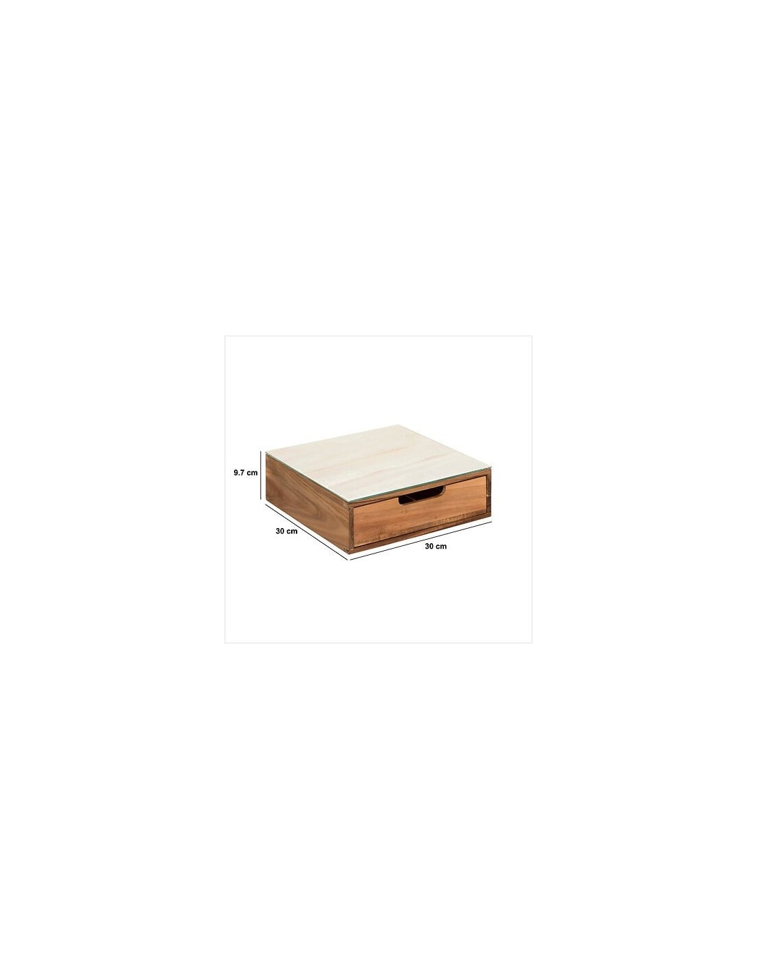 Porta Capsule con 1 Cassetto in Acacia e Vetro Beige | Shopincasa.it