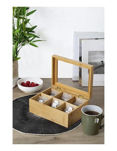 Porta Bustine da Tè a 6 Scomparti in Bambù | Shopincasa.it