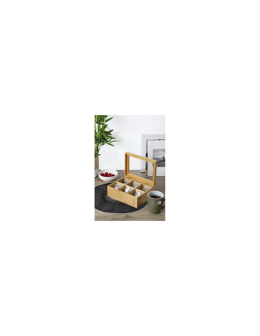Porta Bustine da Tè a 6 Scomparti in Bambù | Shopincasa.it