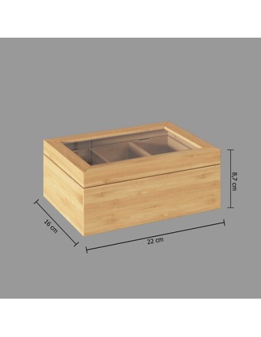 Porta Bustine da Tè a 6 Scomparti in Bambù | Shopincasa.it