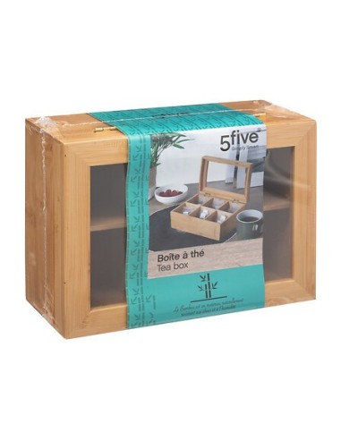 Porta Bustine da Tè a 6 Scomparti in Bambù | Shopincasa.it