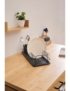 Scolapiatti Black Edition 1 livello in metallo nero | shopincasa.it