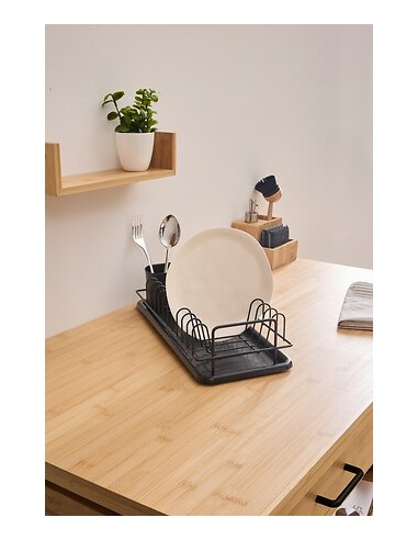Scolapiatti Black Edition 1 livello in metallo nero | shopincasa.it