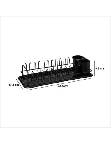 Scolapiatti Black Edition 1 livello in metallo nero | shopincasa.it