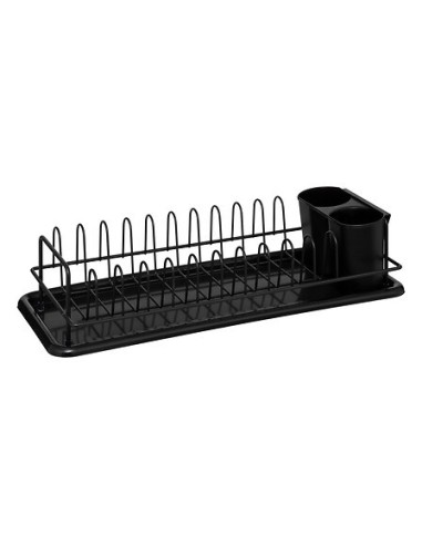 Scolapiatti Black Edition 1 livello in metallo nero | shopincasa.it