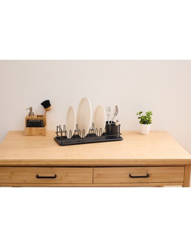 Scolapiatti Black Edition 1 livello in metallo nero | shopincasa.it