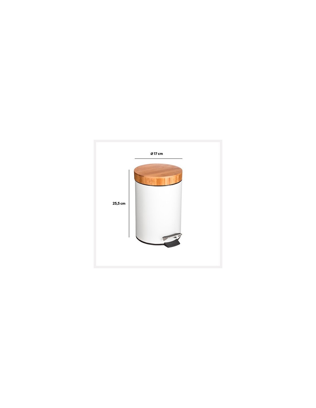 Pattumiera a pedale Natureo 3 L in metallo e bambù | shopincasa.it