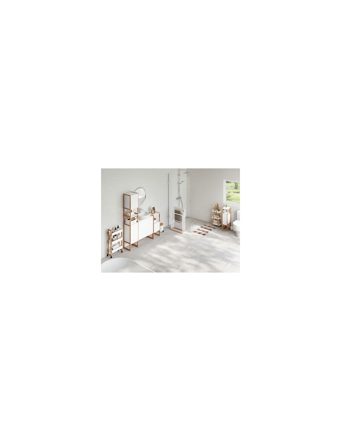 Pattumiera a pedale Natureo 3 L in metallo e bambù | shopincasa.it