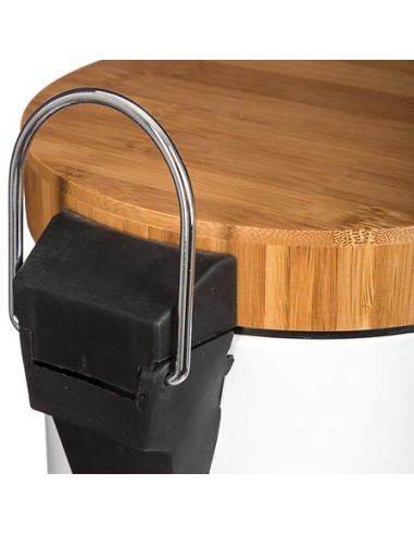 Pattumiera a pedale Natureo 3 L in metallo e bambù | shopincasa.it