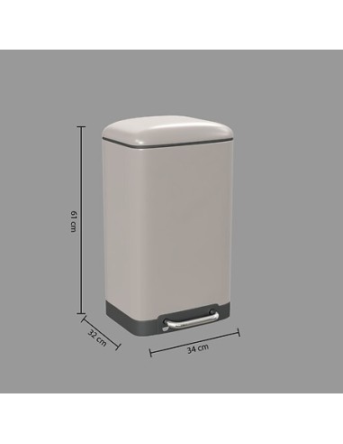 Pattumiera Ariane 30 L in metallo talpa a pedale | shopincasa.it