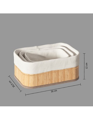 Set di 3 ceste in bambù naturale | shopincasa.it