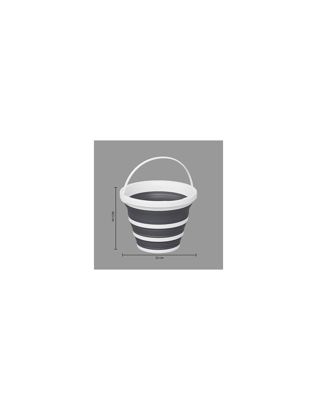 Secchio richiudibile 10 L bianco/grigio | shopincasa.it
