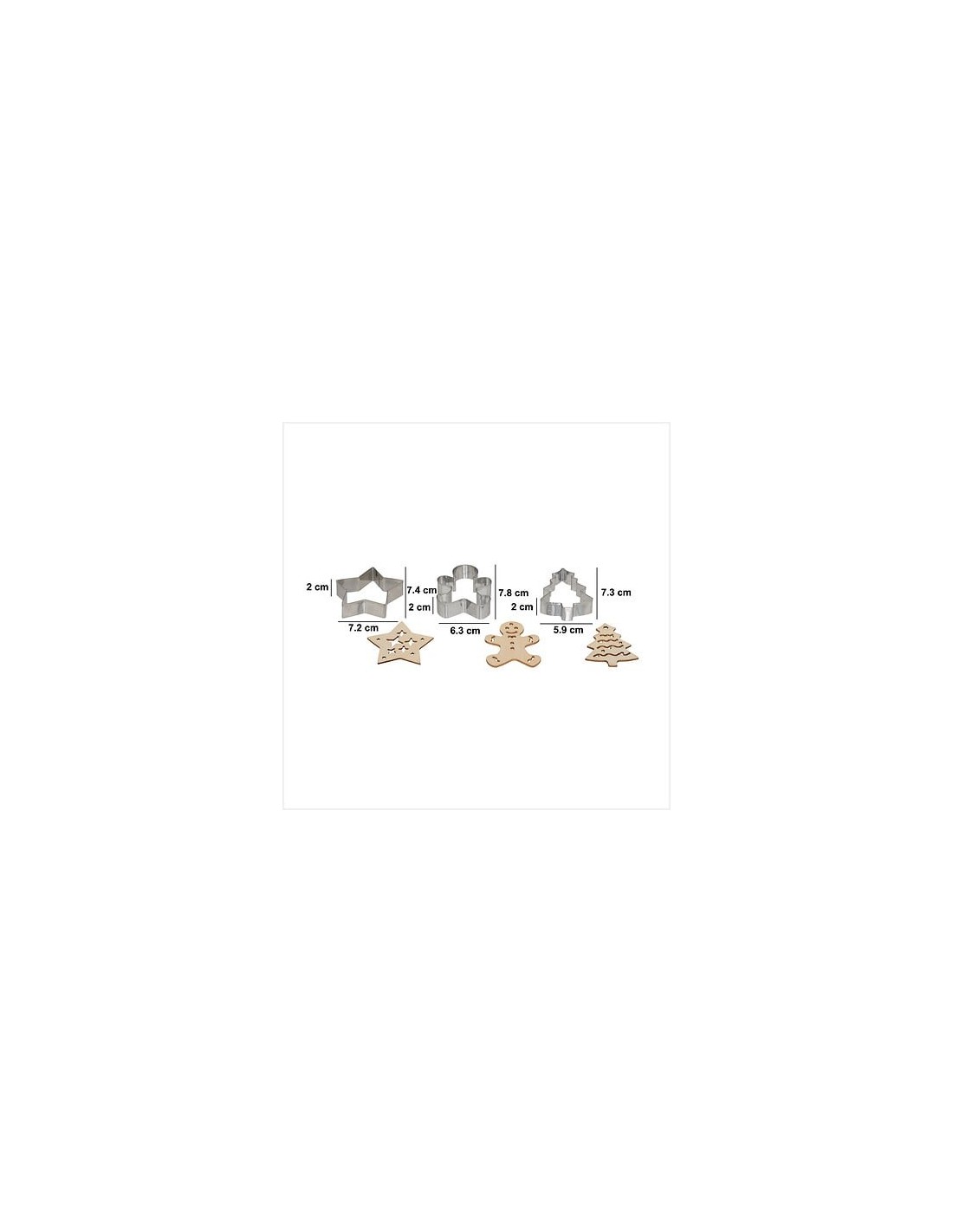 Set di 3 stampini e 3 timbri Natale acciaio inox e legno | shopincasa.it