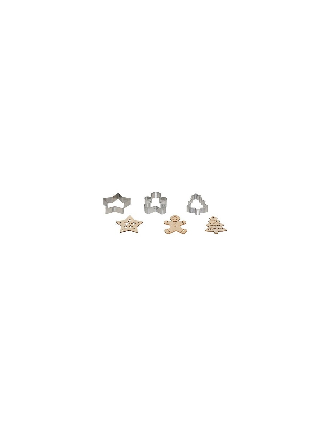 Set di 3 stampini e 3 timbri Natale acciaio inox e legno | shopincasa.it