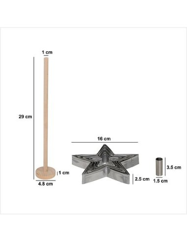 Set 5 stampini, 1 cilindro e 1 timbro biscotti stella Natale | shopincasa.it