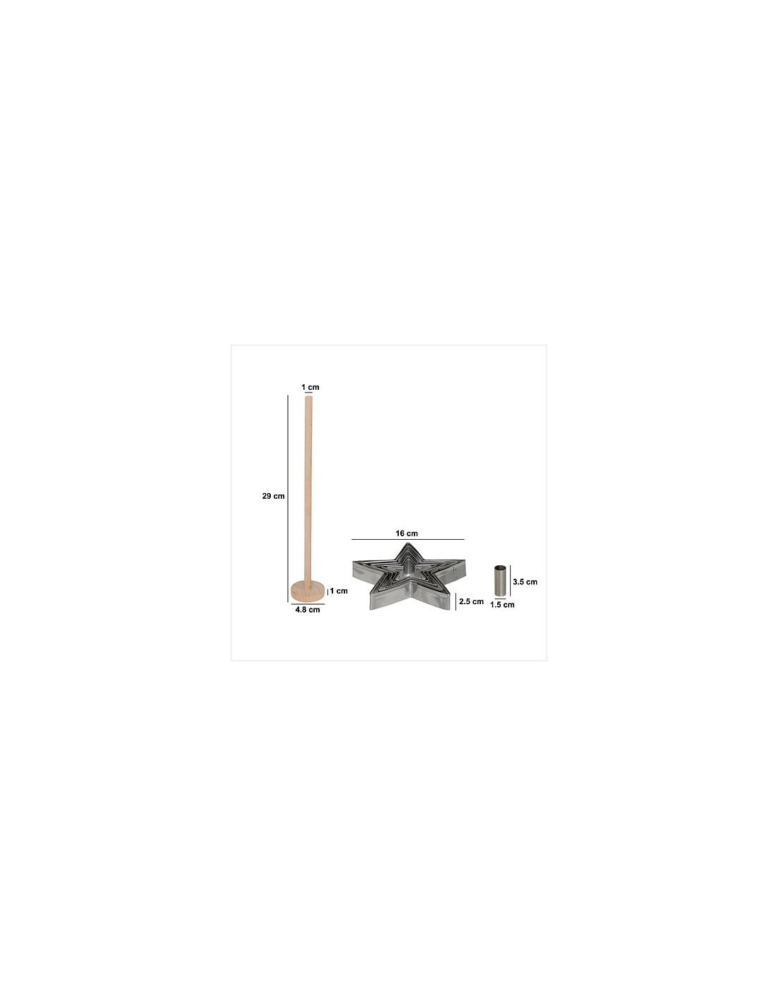 Set 5 stampini, 1 cilindro e 1 timbro biscotti stella Natale | shopincasa.it