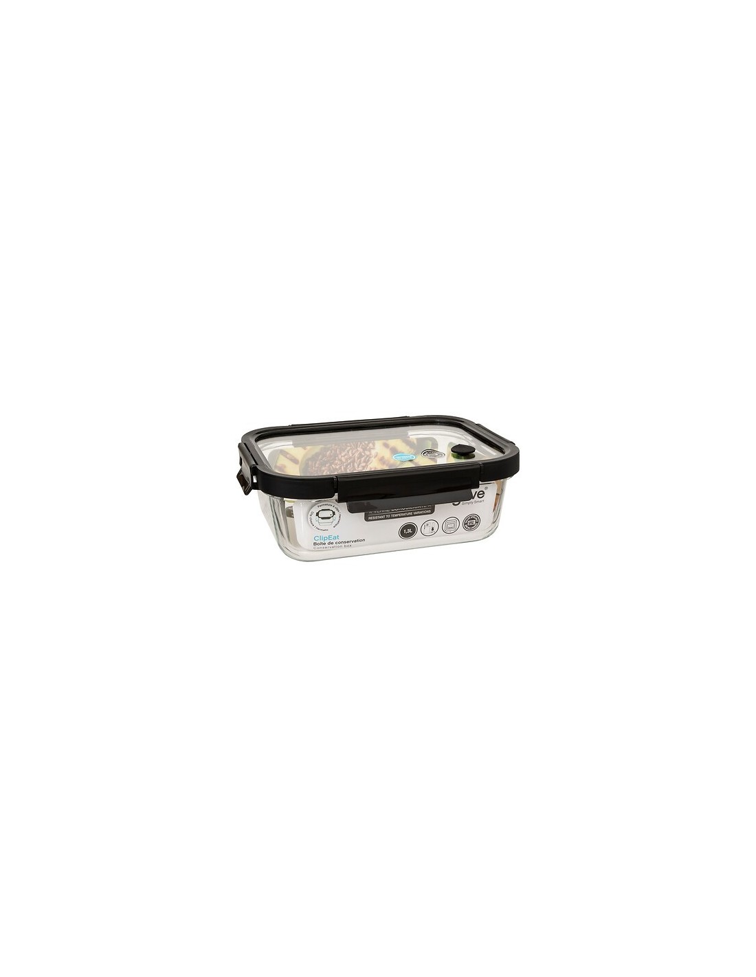 CONTENITORE 202503 CLIPEAT 1,3LT VETRO 18X24X8CM su Shop in Casa