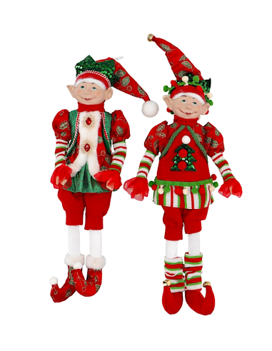 OGGETTISTICA NATALE: vendita online Elfo di Natale con abito rosso 12x7x45,72cm assortito, addobbo festivo, la magia di Natal...