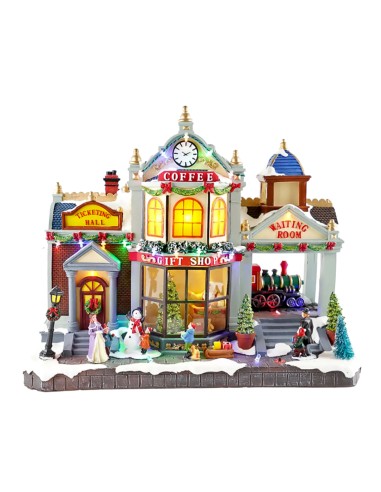 GIOSTRINE E VILLAGGI: vendita online Villaggio di Natale gift shop station 41x18x34cm, la magia di Natale per la tua casa in ...