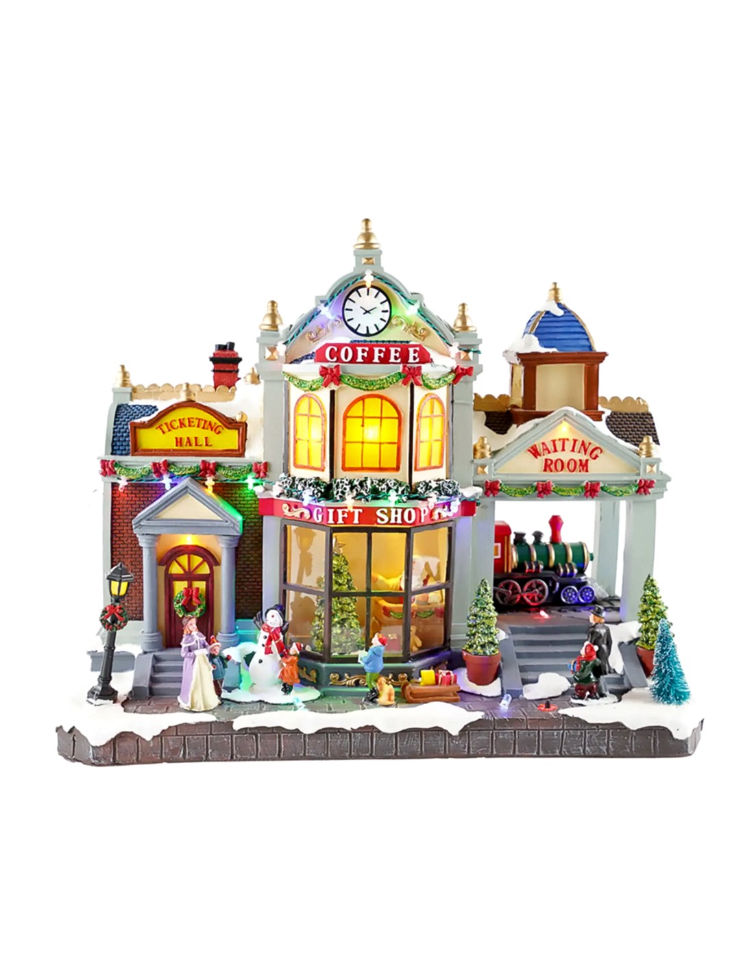 GIOSTRINE E VILLAGGI: vendita online Villaggio di Natale gift shop station 41x18x34cm, la magia di Natale per la tua casa in ...
