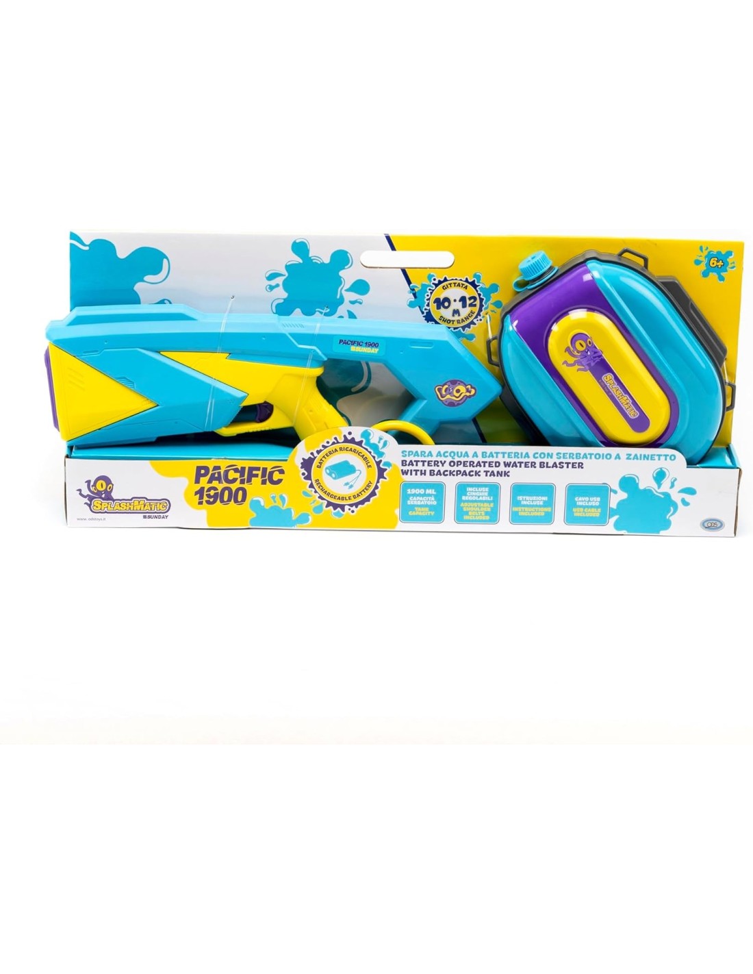 GIOCHI MARE: vendita online PISTOLA AD ACQUA 48CM, CAPACITÀ SERBATOIO 1900 ML, ETÀ CONSIGLIATA +6 ANNI, COLORE AZZURRO E GIAL...